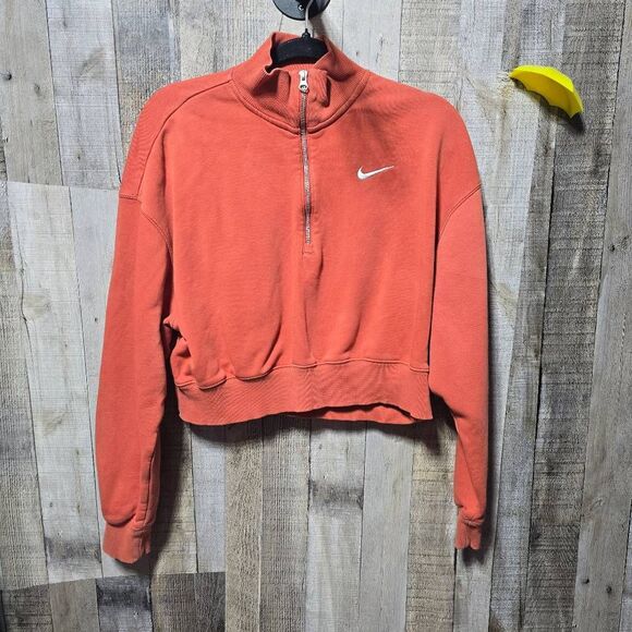 Nike SPORTSWEAR PHOENIX FLEECE 1/2 ZIP CROPPED SWEATSHIRT Women Magic Ember/Sail - Picture 2 of 7